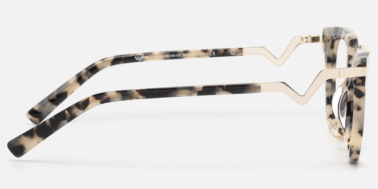 Natala - Rectangle Tortoise Eyeglasses by Vooglam - Side View