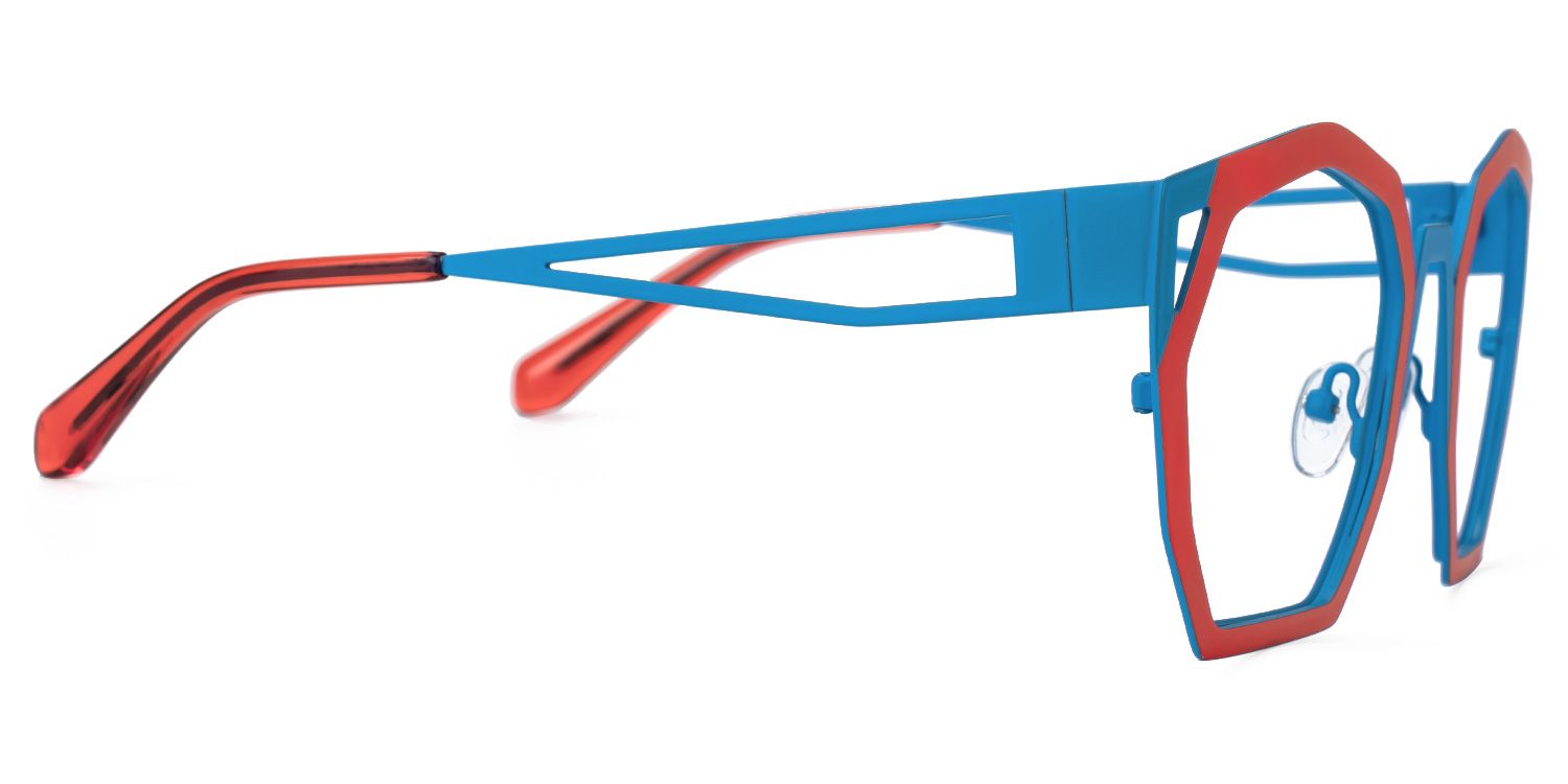 Ellard - Geometric Red Eyeglasses | Vooglam 4