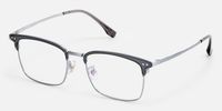Dial - Browline Grey Eyeglasses | Vooglam Front View