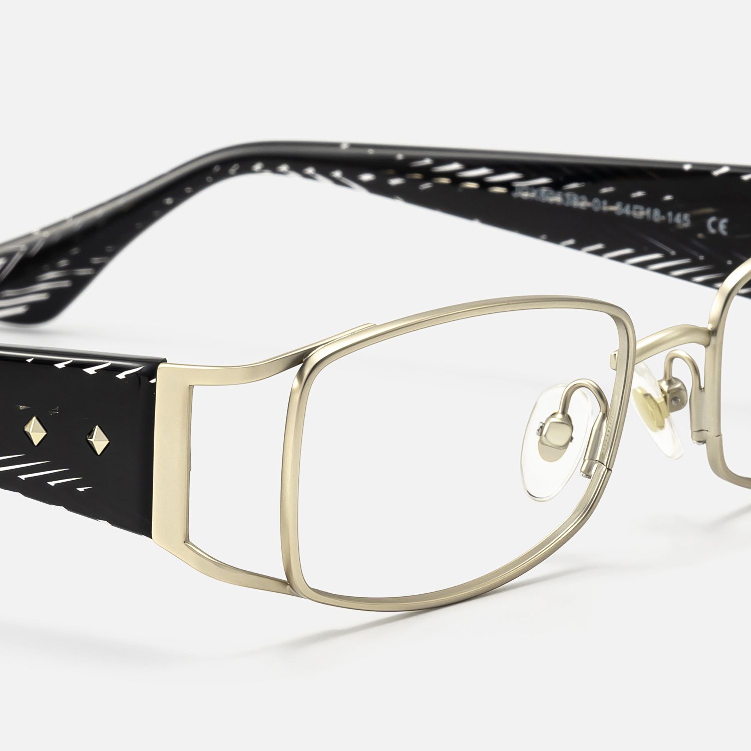 Wren - Unique Metal Rim Rectangle Gold Glasses | Vooglam Design Details