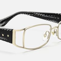 Wren - Unique Metal Rim Rectangle Gold Glasses | Vooglam Design Details