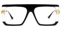 Damiano - Aviator Black/Crystal Two-tone Eyeglasses | Vooglam Angle View