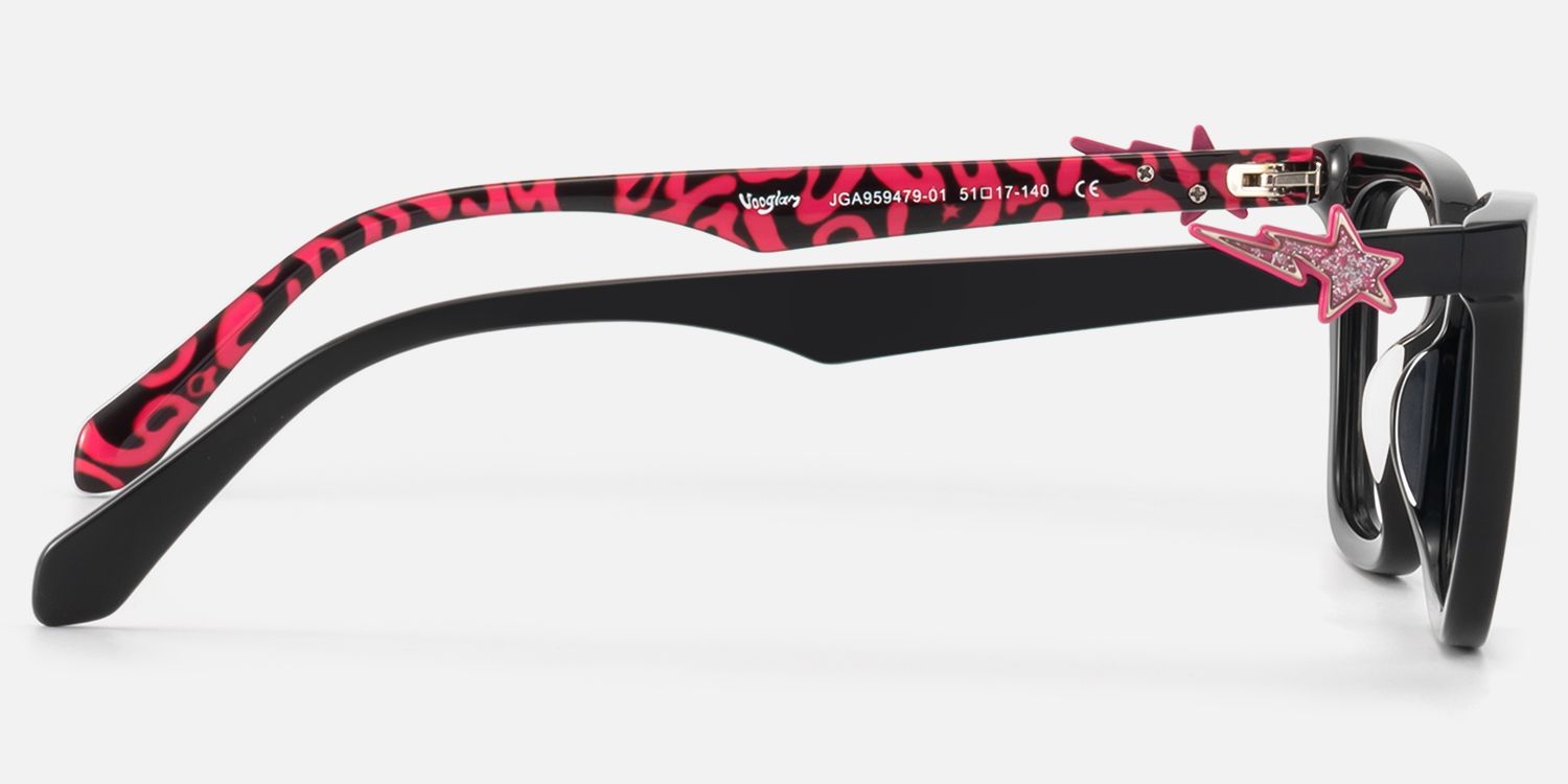Jaiana - Cat Eye Black Eyeglasses | Vooglam Side View