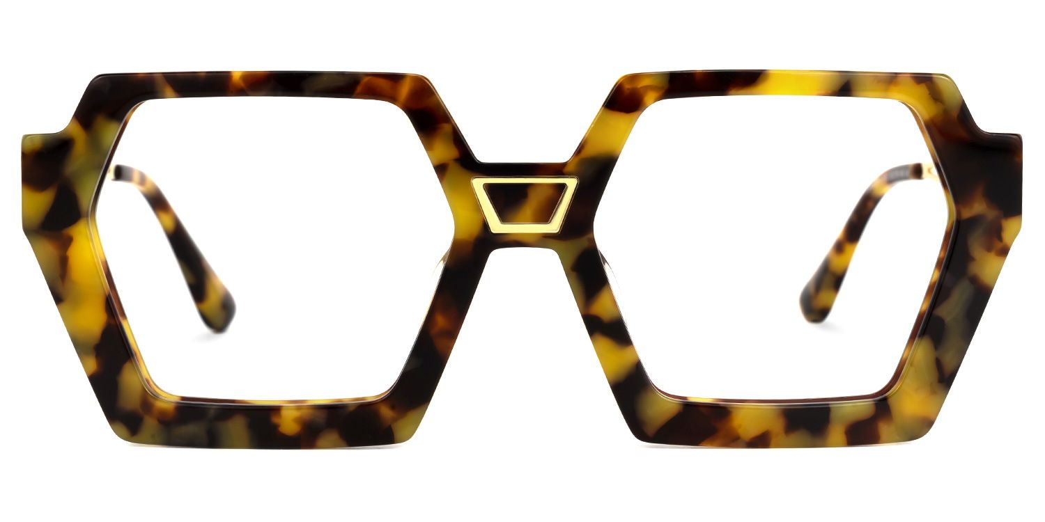 Eachna - Geometric Tortoise Eyeglasses | Vooglam Angle View