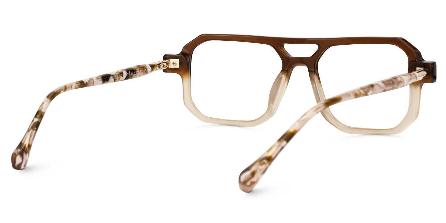 Gaetano - Aviator Brown Eyeglasses | Vooglam Side View