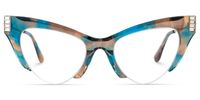 Eirian - Cat Eye Brown/Blue Eyeglasses | Vooglam Angle View