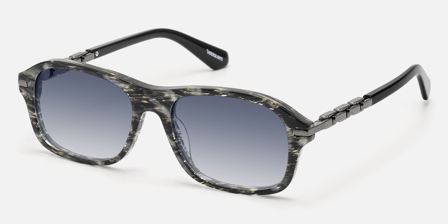 Albini - Black Marble Gunmetal Gradient Shades | Vooglam Front View