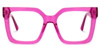 Fathia - Square Pink Eyeglasses | Vooglam Angle View