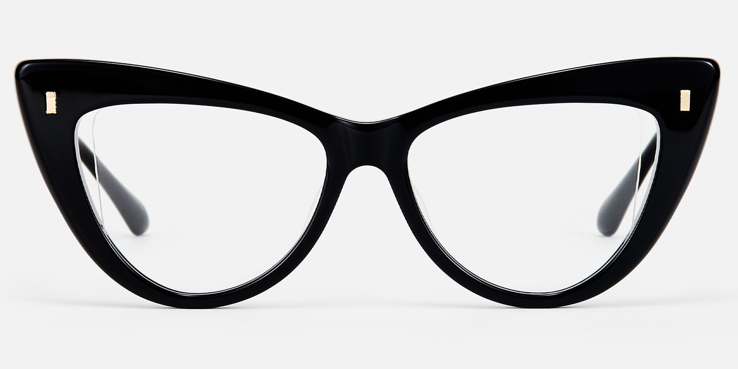 Abelina - Cat Eye Black Eyeglasses | Vooglam Angle View