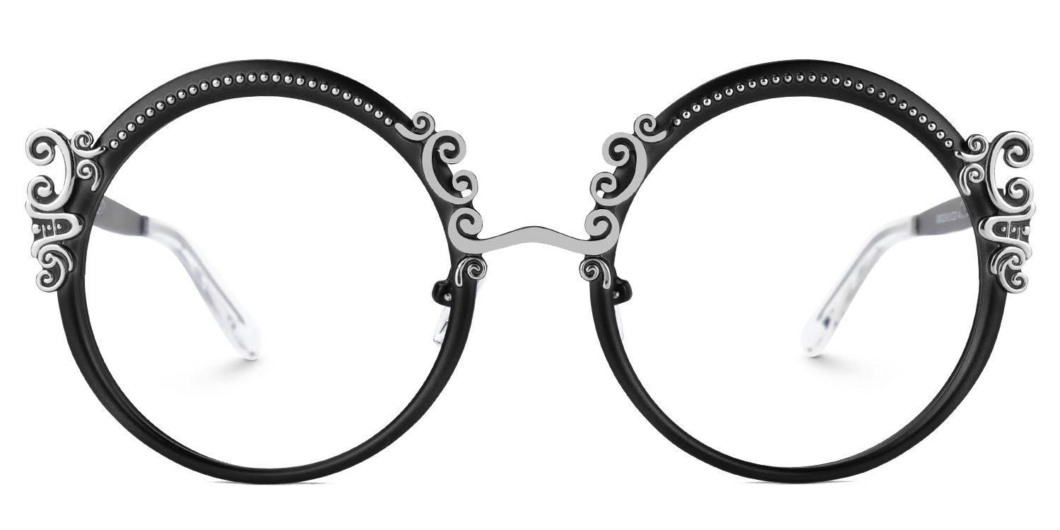 Norene Vintage Round Glasses with Elegant Filigree Design | Vooglam Angle View