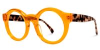 Elefteria - Round Orange Eyeglasses | Vooglam Front View