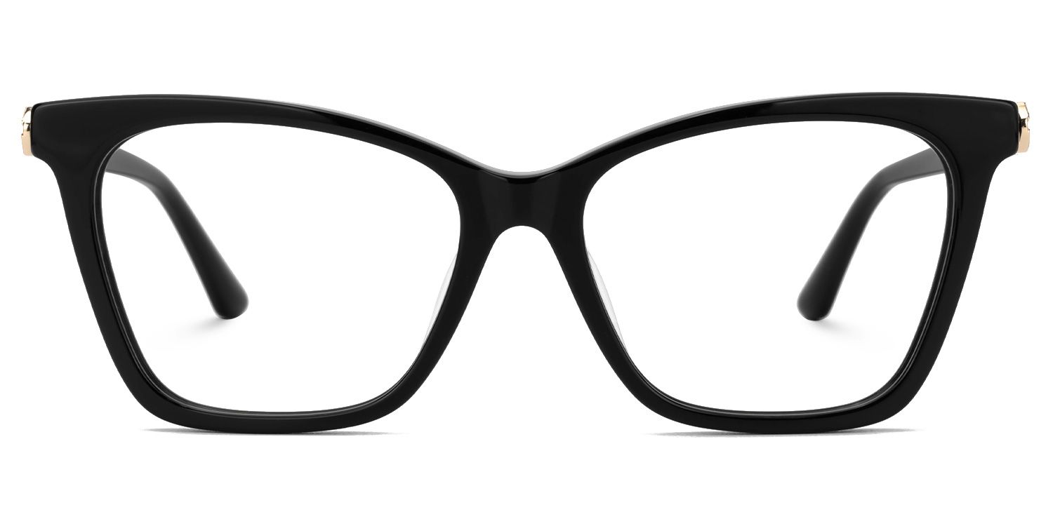 Fidelia - Butterfly Black Eyeglasses | Vooglam Angle View
