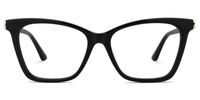 Fidelia - Butterfly Black Eyeglasses | Vooglam Angle View