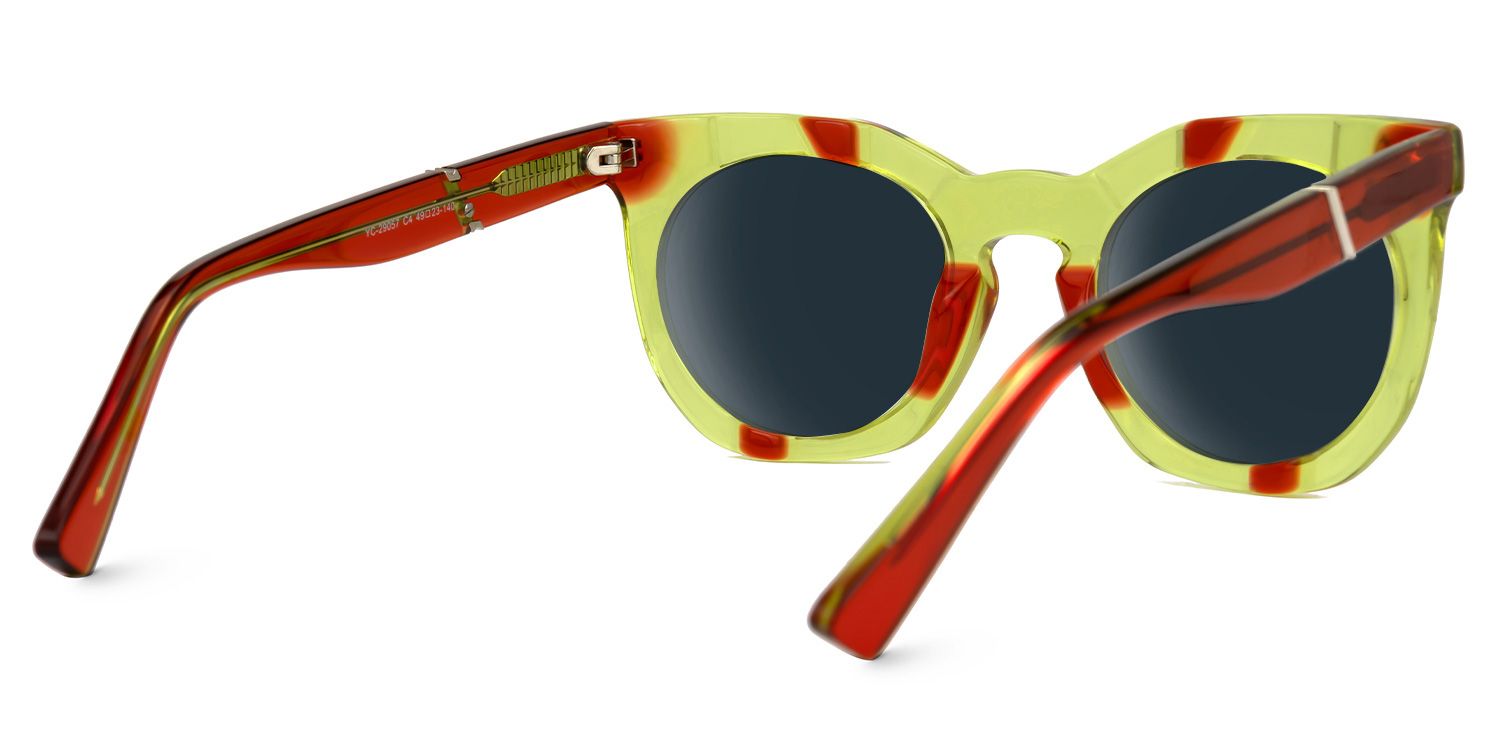 Deiondre - Round Yellow Sunglasses | Vooglam Side View