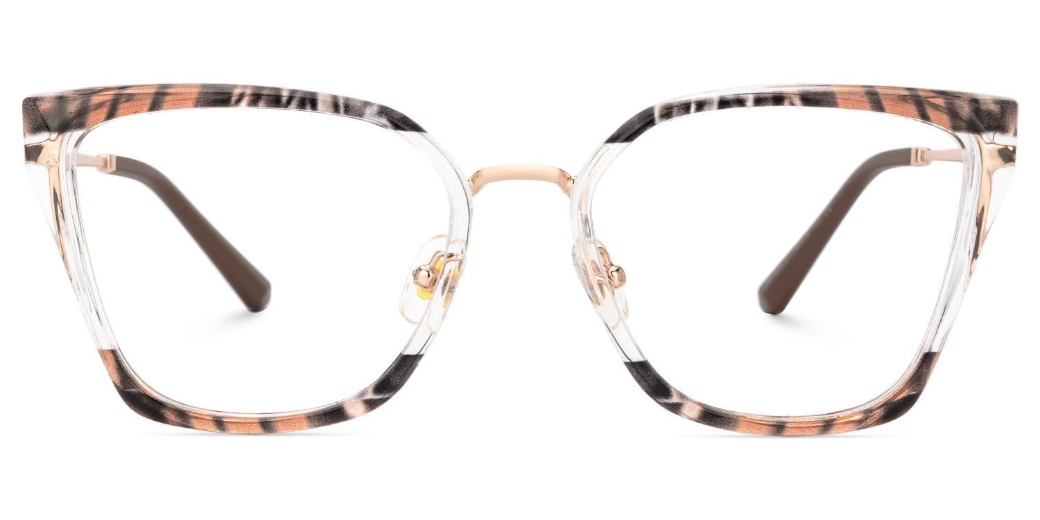 Ichigo - Rectangle Brown Eyeglasses | Vooglam Angle View