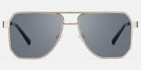 Fidelina - Aviator Silver Sunglasses | Vooglam Angle View
