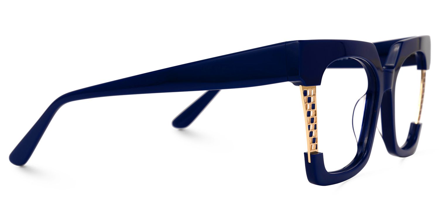 Admir - Square Blue Eyeglasses | Vooglam 4