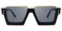 Dardhan - Rectangle Black Sunglasses | Vooglam Angle View