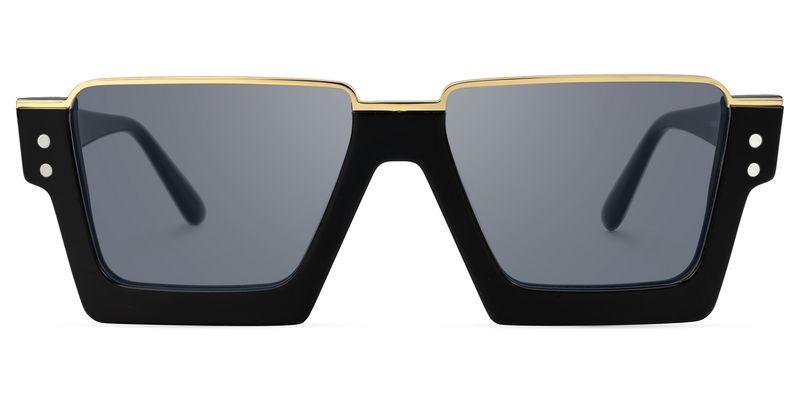 Dardhan - Rectangle Black Sunglasses