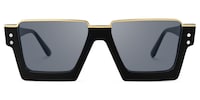 Dardhan - Rectangle Black Sunglasses - 2