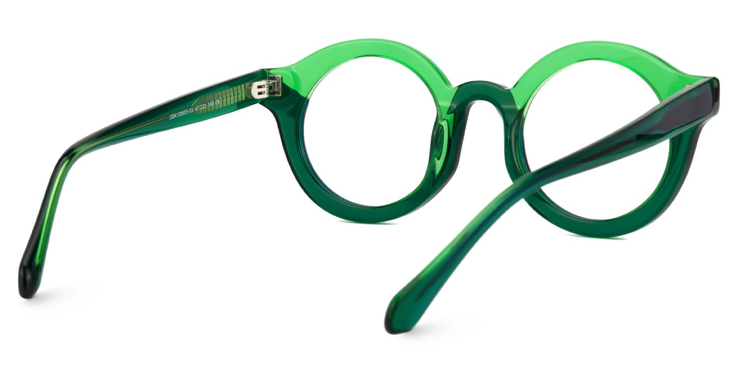 Fahima - Round Green Eyeglasses | Vooglam Side View