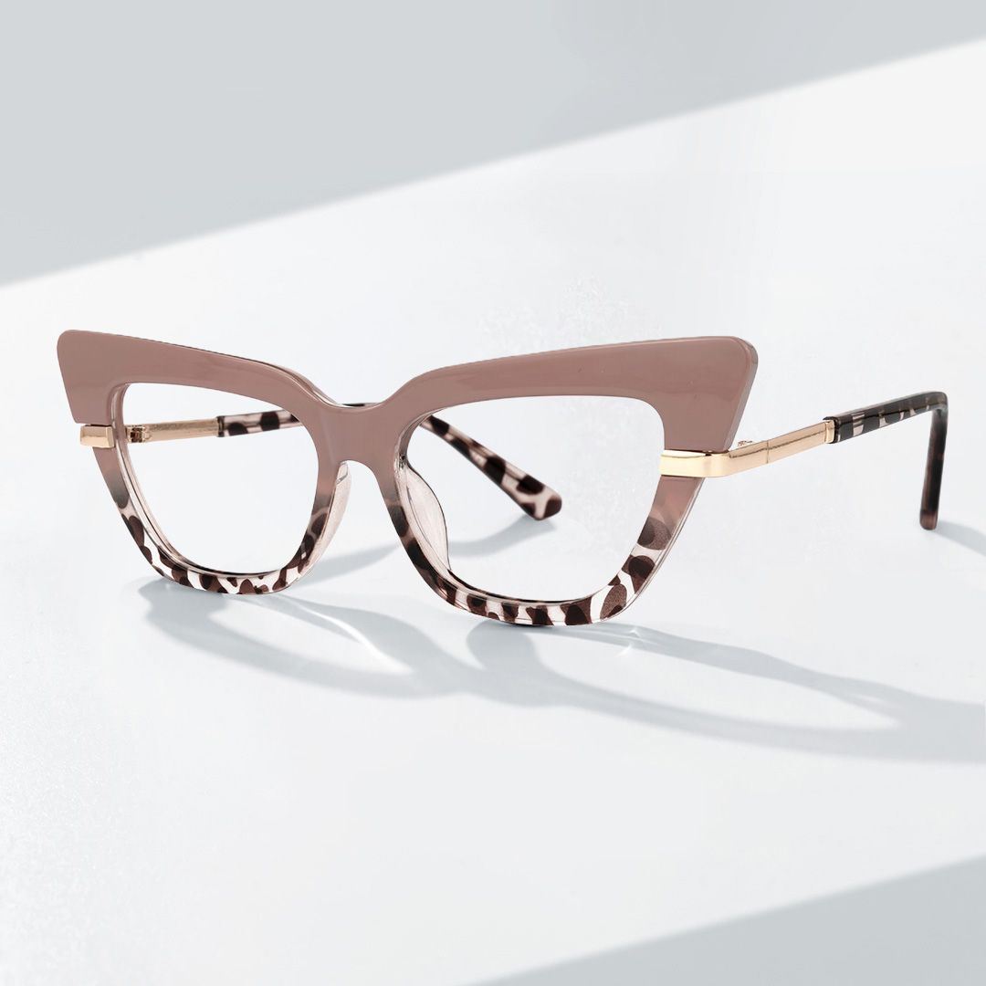 elegant leopard print cat eye frames