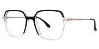 Elton - Square Black Eyeglasses | Vooglam Front View