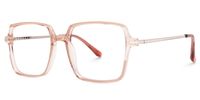 Elouan - Square Champagne Eyeglasses | Vooglam Front View