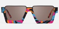 Dardhan - Rectangle Multicolor Sunglasses | Vooglam Angle View