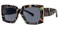 Borislav - Rectangle Multicolor Sunglasses | Vooglam Front View