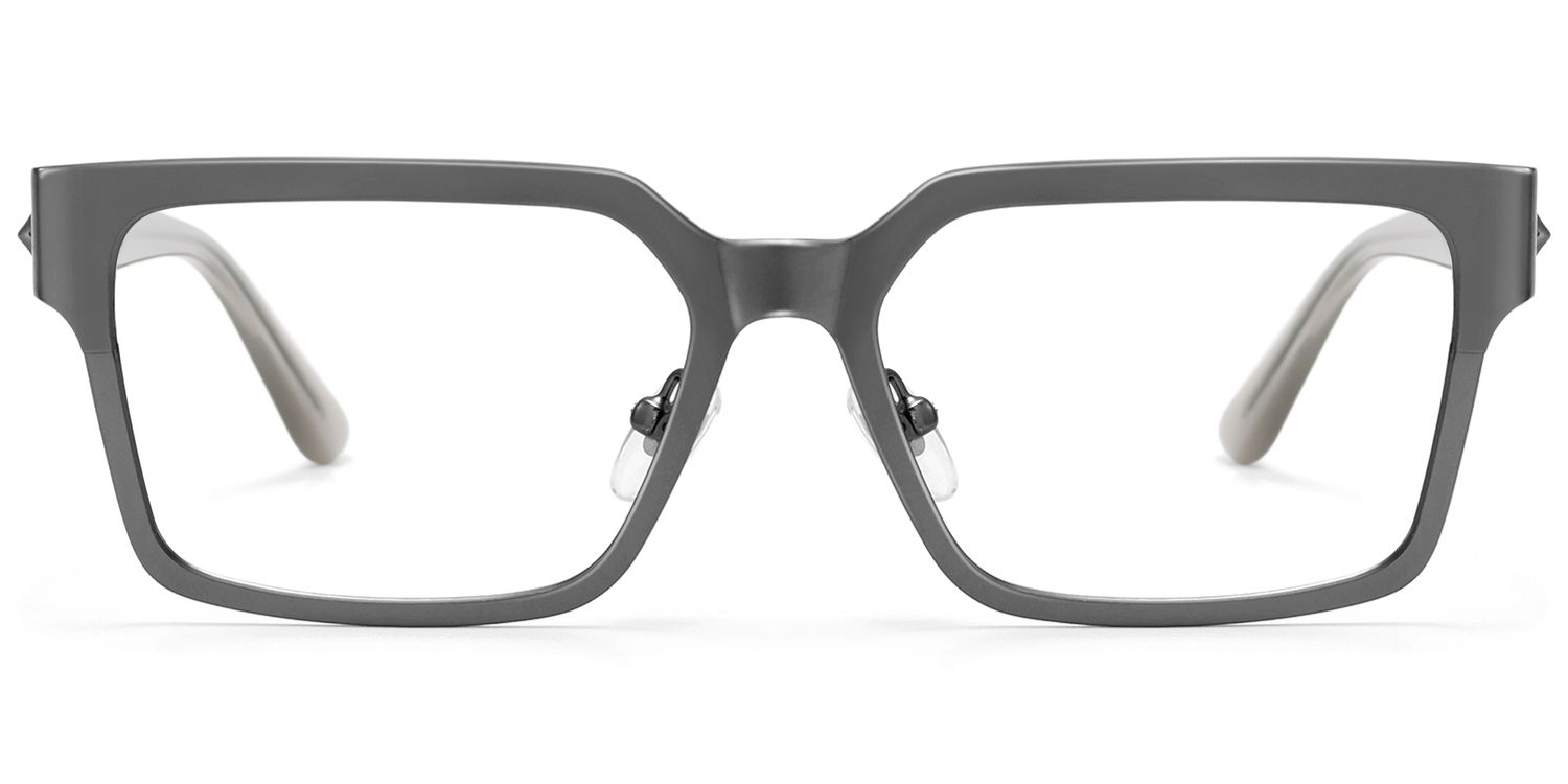 Vector - Futuristic Gunmetal Rectangle Glasses by Vooglam Product Details 1