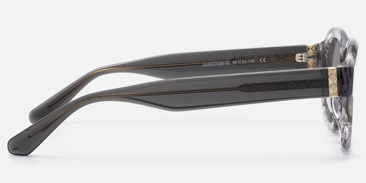 Eerie - Gray Marbled Round Tortoise Sunglasses | Vooglam Side View
