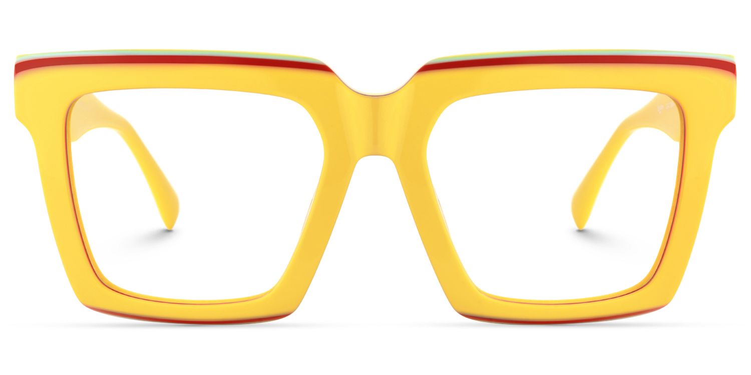 Altresha - Square Yellow Eyeglasses | Vooglam Angle View