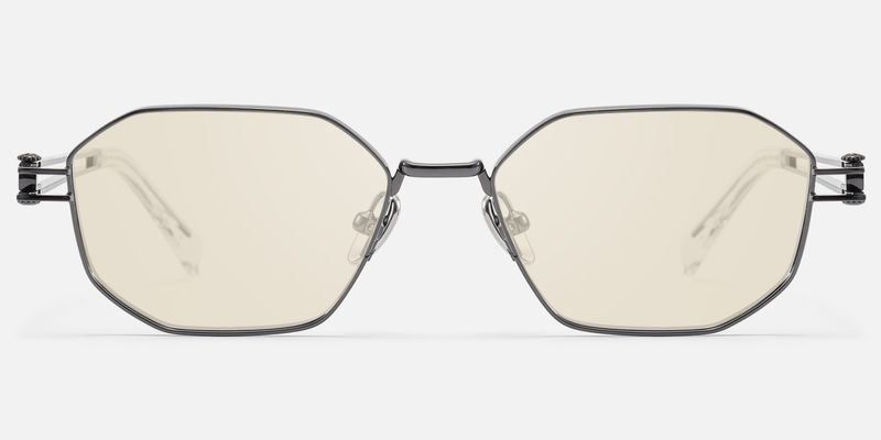 Loos - Gunmetal Double Wire Geometric Sunglasses | Vooglam
