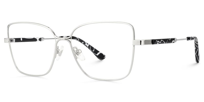 Briar - Square Silver Eyeglasses | Vooglam