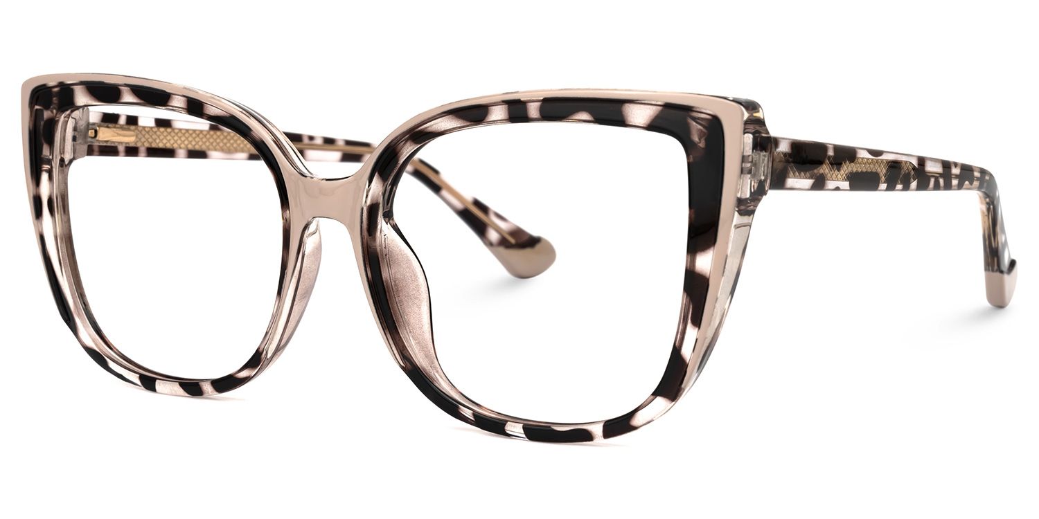 Darena - Cat Eye Brown/Tortoise Eyeglasses | Vooglam Front View