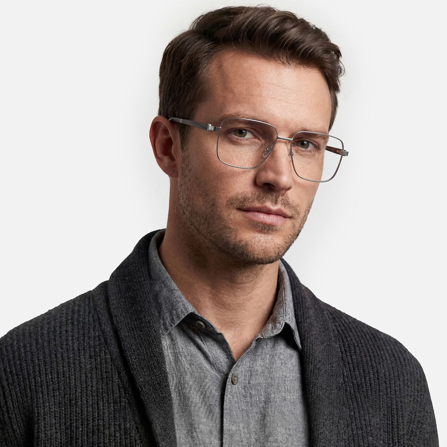 Explore the design story of Griot - Square Silver Eyeglasses | Vooglam