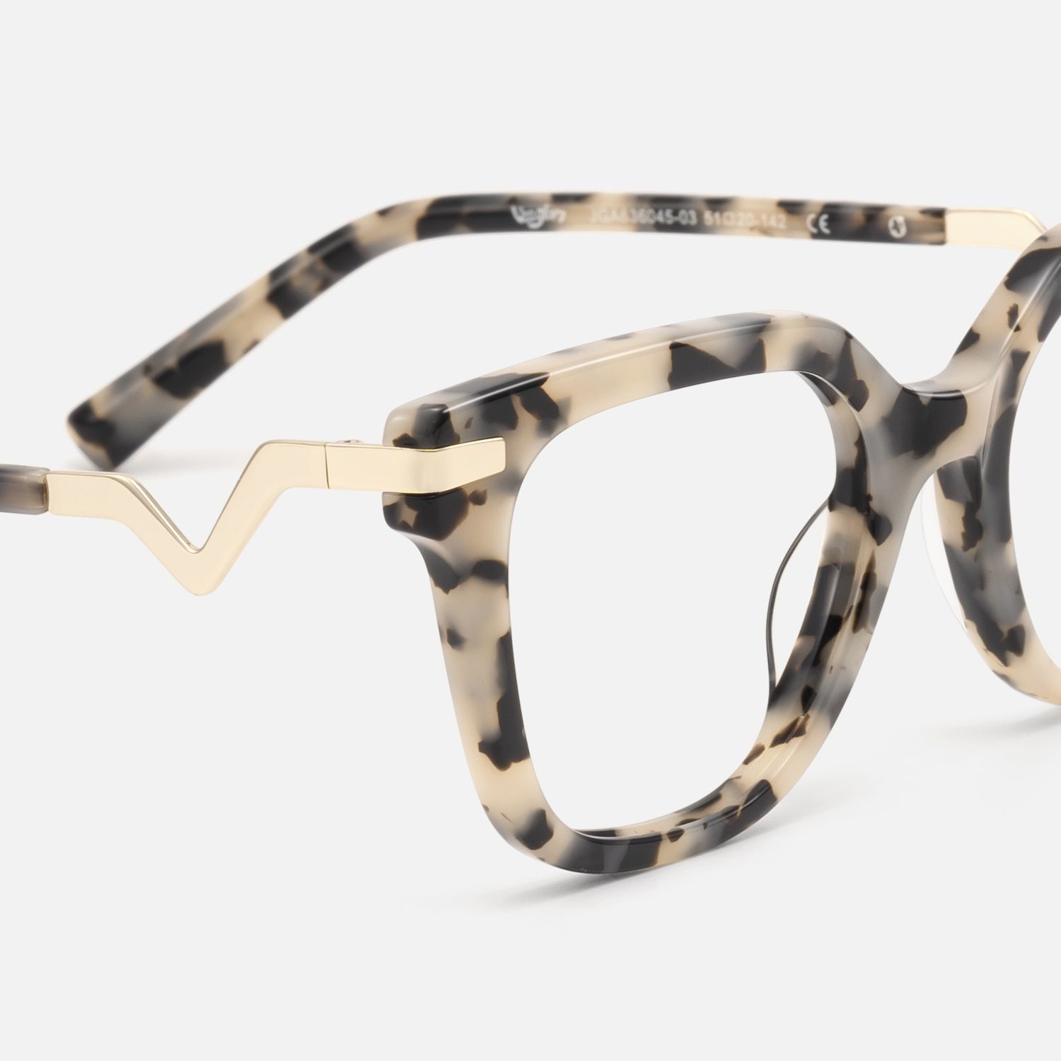 Natala - Rectangle Tortoise Eyeglasses by Vooglam - Design Details