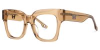Egle - Square Champagne Eyeglasses | Vooglam Front View