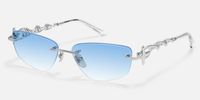 The Decoder - Geometric Silver Sunglasses | Vooglam Front View