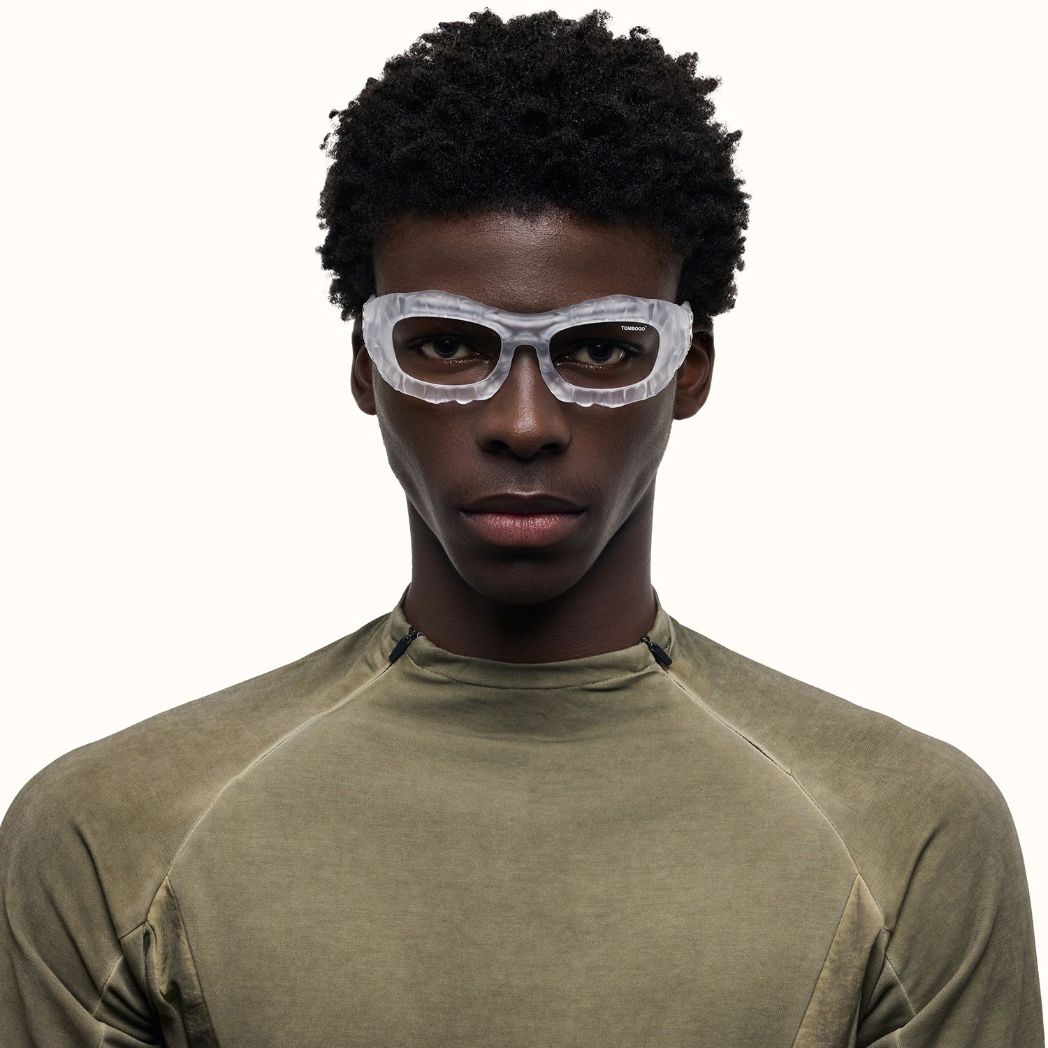 model wearing The Geologist - Geometric Transparent Eyeglasses 2