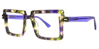 Efthymia - Square Floral Eyeglasses | Vooglam Front View