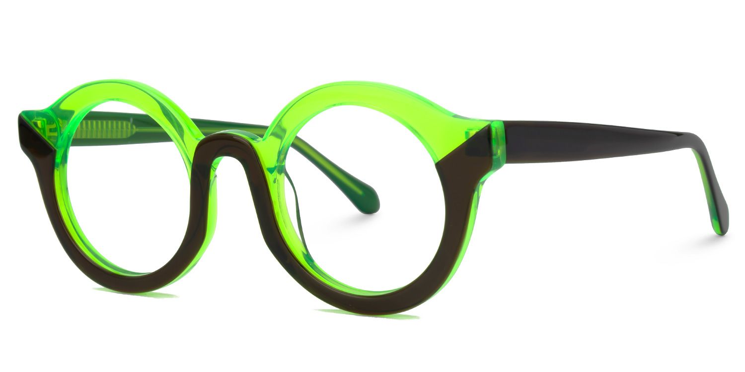 Fahima - Round Two-tone Eyeglasses | Vooglam Front View