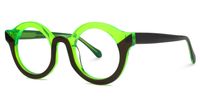 Fahima - Round Two-tone Eyeglasses | Vooglam Front View