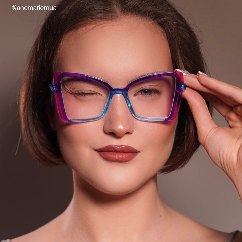 Jesica - Cat Eye Purple/Blue Eyeglasses