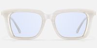 Chaparral - Blue Lens Rectangle White Sunglasses | Vooglam Angle View