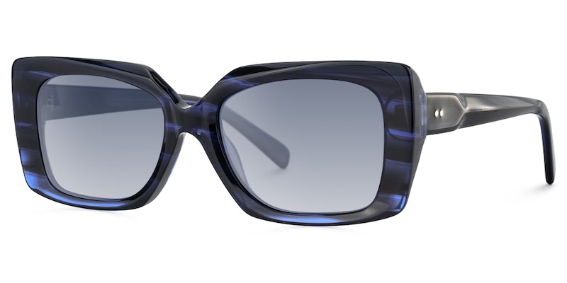 Stratus - Rectangle Blue Sunglasses