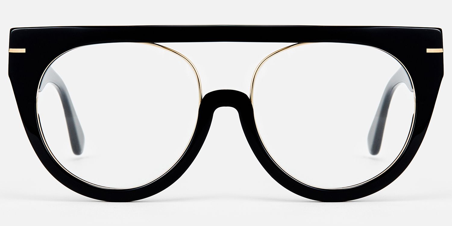 Patrice - Bold Designed Black Aviator Frame Glasses product detail 2
