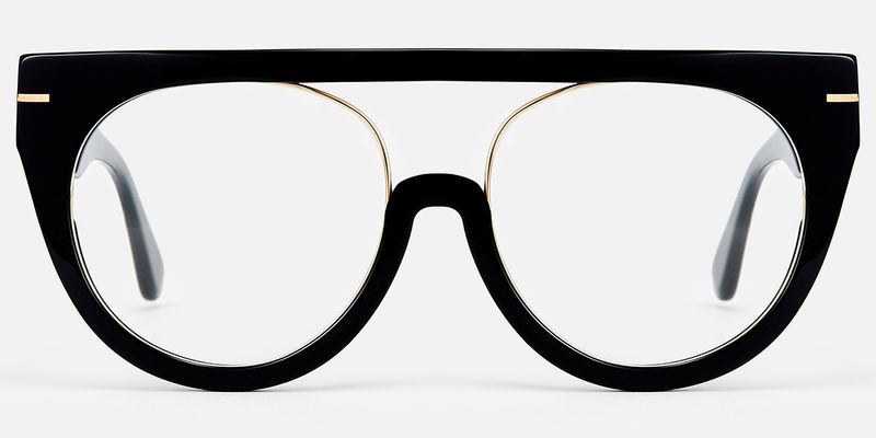 Patrice - Bold Designed Black Aviator Frame Glasses