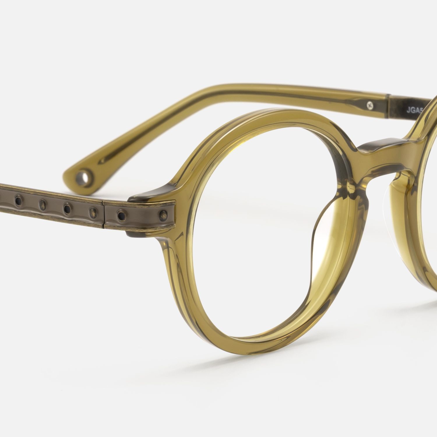 Lennon - Antique Bronze Olive Green Round Frame | Vooglam Design Details